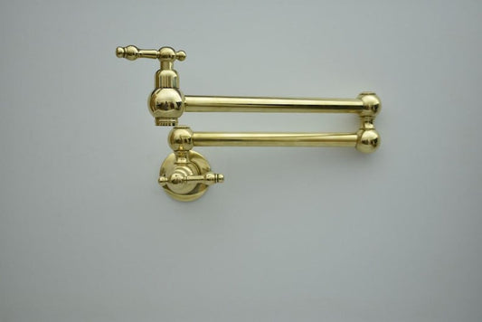 Unlacquered Brass Wall Mounted Pot Filler Faucet