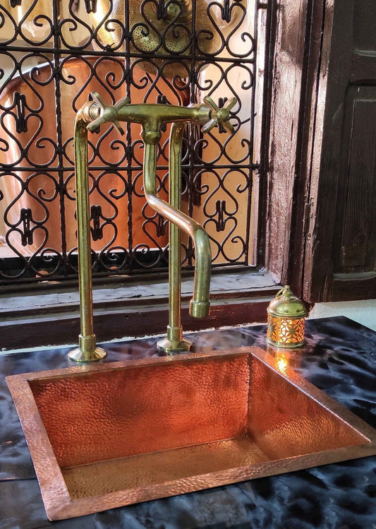 Unlacquered Brass Antique Kitchen Faucet with long Legs