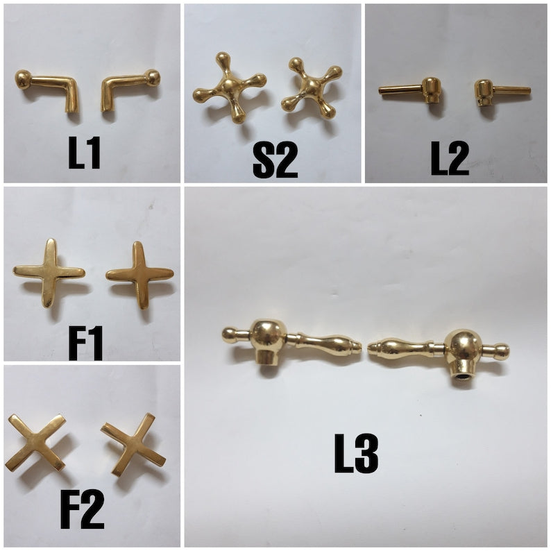 Unlacquered Brass Lever Faucet Set