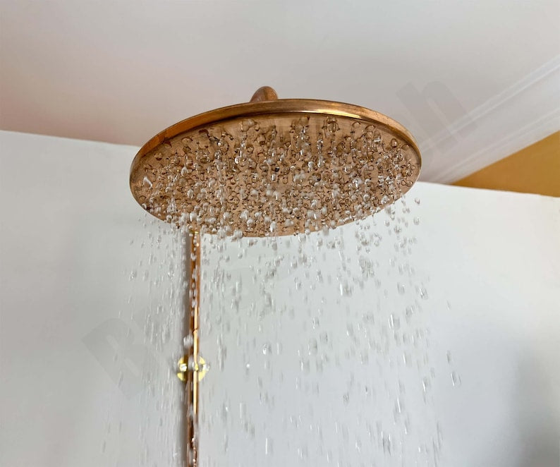 Antique Copper & Brass Industrial Shower