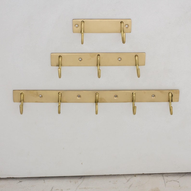Solid Brass Coat Hooks Rack
