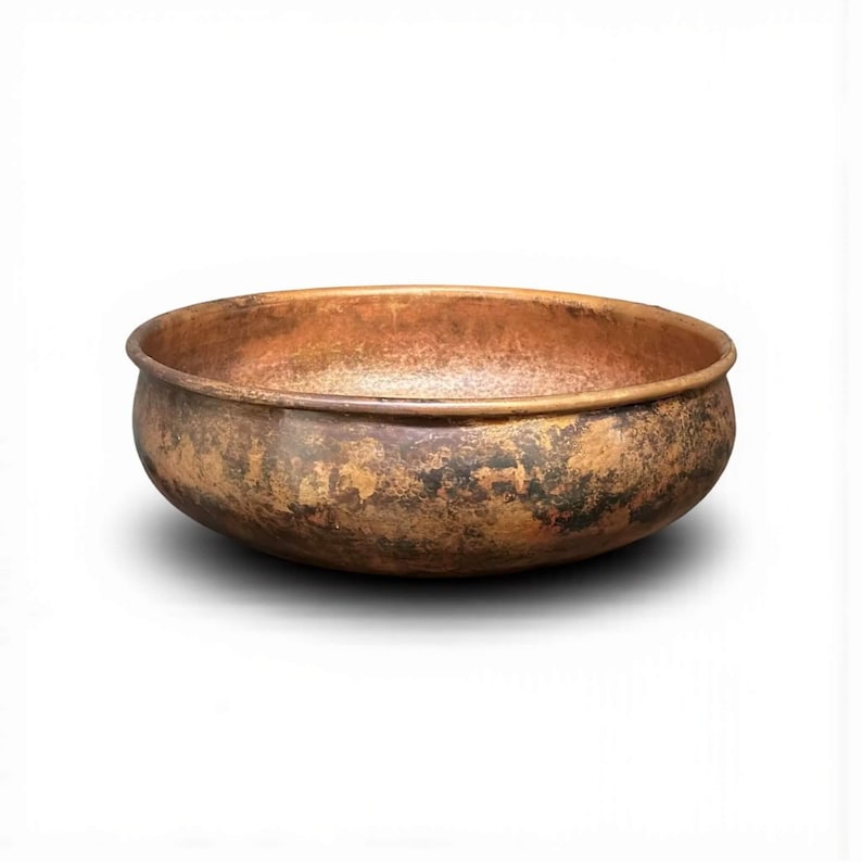 Shallow Antique Copper Vessel Sink