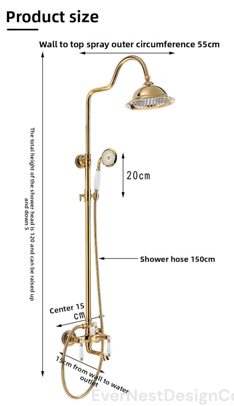 Exquisite Gold Victorian-Style Bathtub Shower System: A Timeless Statement Piece