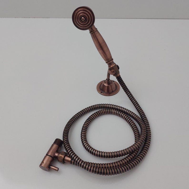 Antique Copper Handheld Shower System with Integrated Diverter