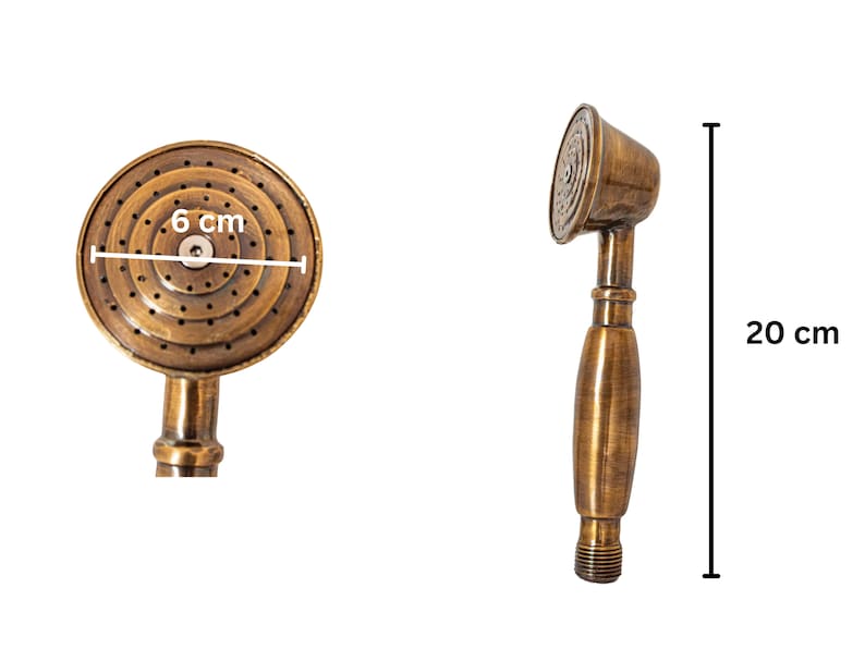 Timeless Duet: Handcrafted Antique Brass & Copper Shower Wands