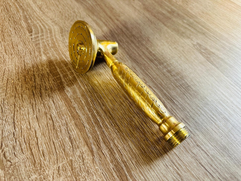 Luxury Engraved Brass Handheld Shower Head