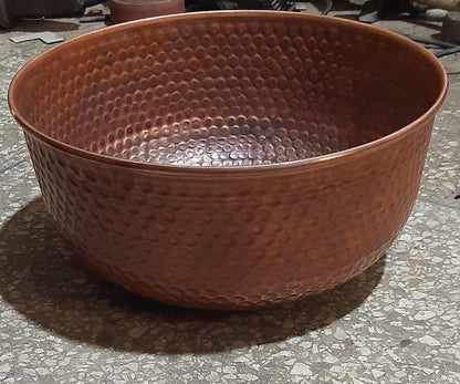 Handcrafted Deep Copper Hammered Vessel Sink
