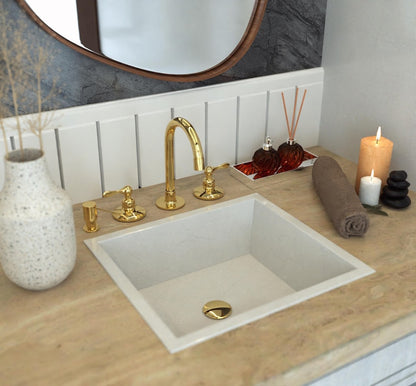 Deck Mounted 3‑Hole Brass Bathroom Faucet