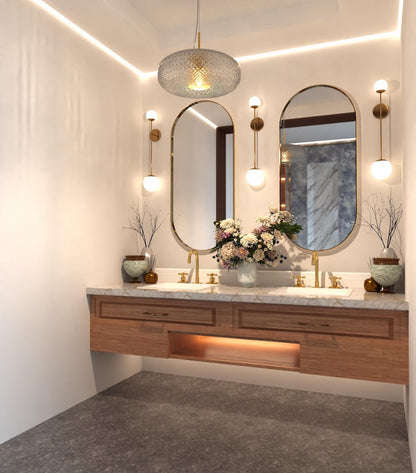 Deck Mounted 3‑Hole Brass Bathroom Faucet