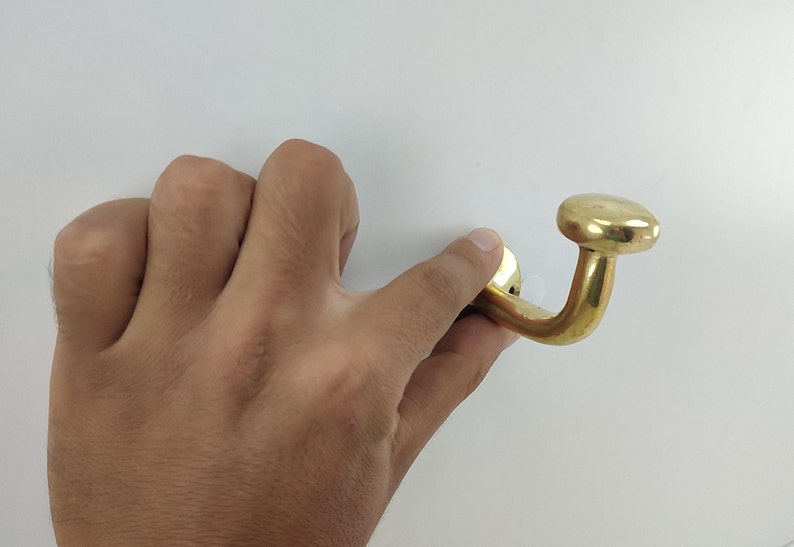 Unlacquered Solid Brass Wall Hook Coat Hook