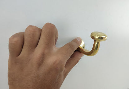 Unlacquered Solid Brass Wall Hook Coat Hook