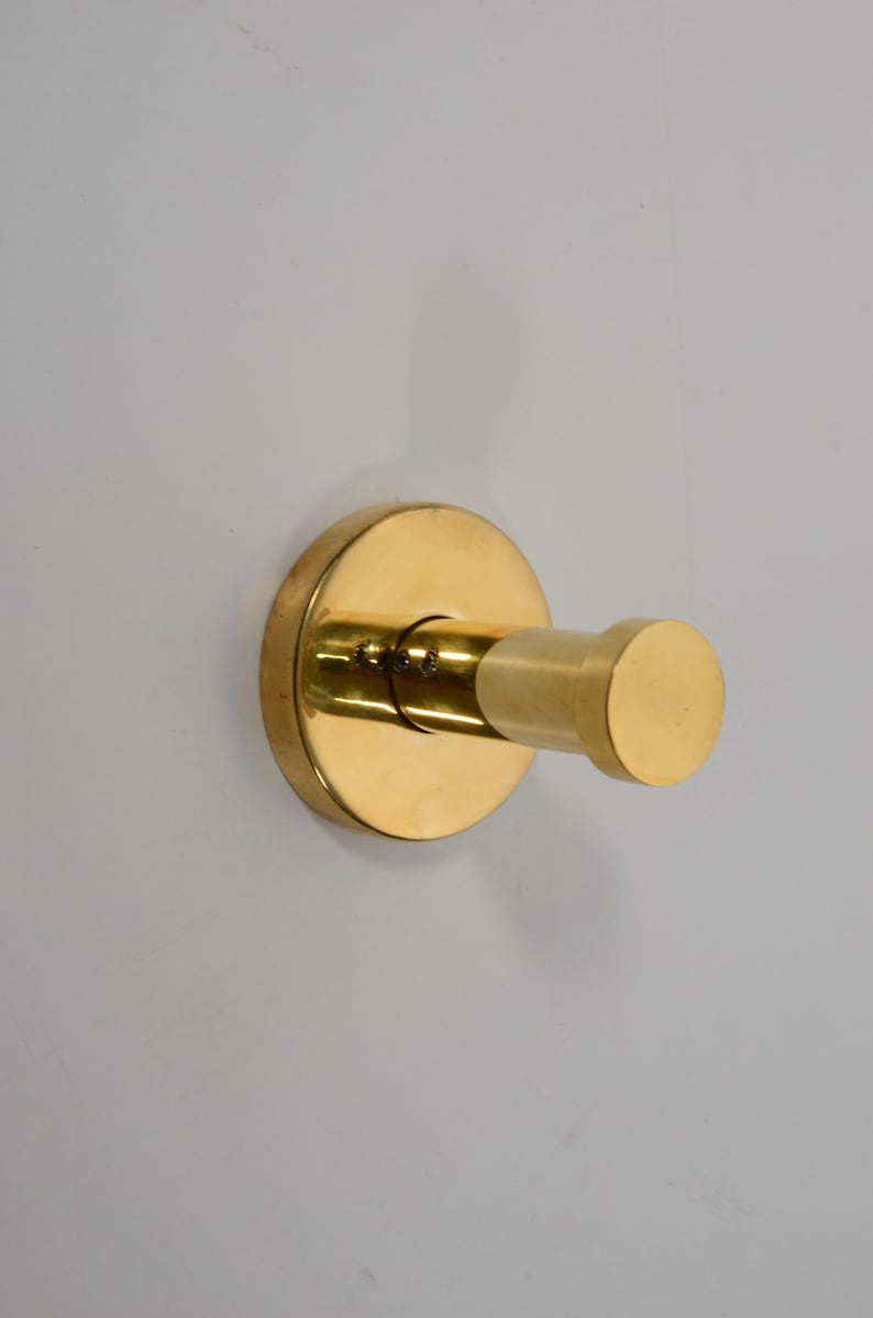 Unlacquered Solid Brass Wall Hook