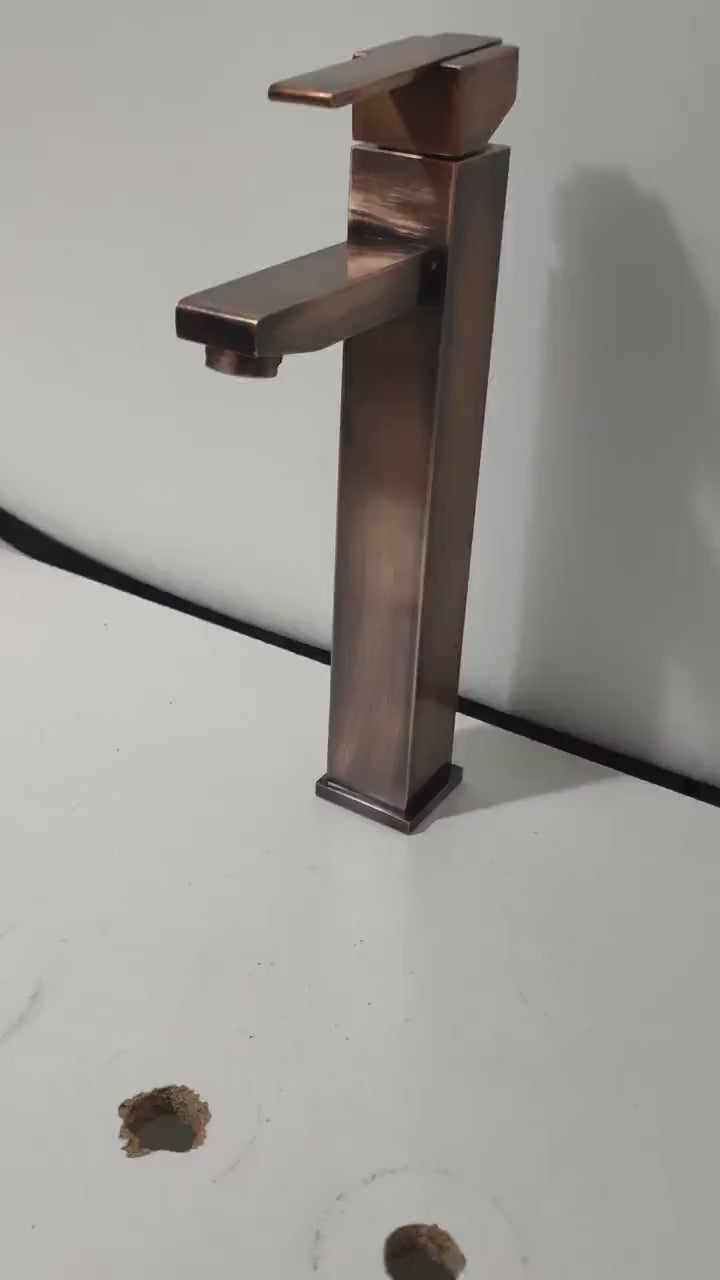 Modern Square Antique Copper Vessel Faucet