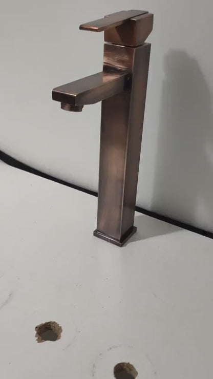 Modern Square Antique Copper Vessel Faucet