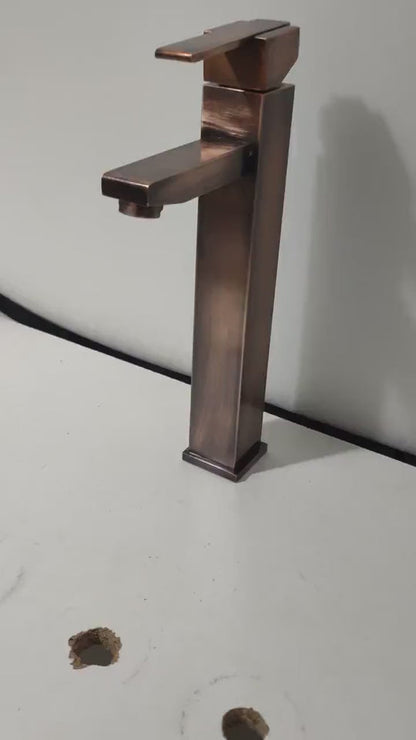 Modern Square Antique Copper Vessel Faucet
