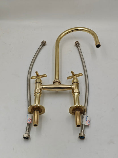 Unlacquered Brass Kitchen Set – Bridge Faucet