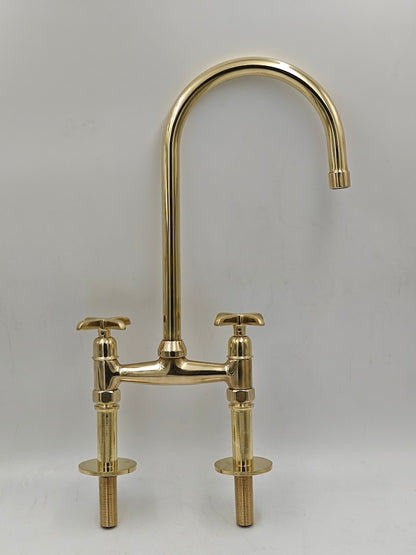 Unlacquered Brass Kitchen Set – Bridge Faucet
