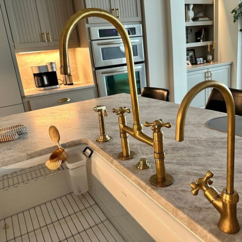 Unlacquered Brass Kitchen Set – Bridge Faucet