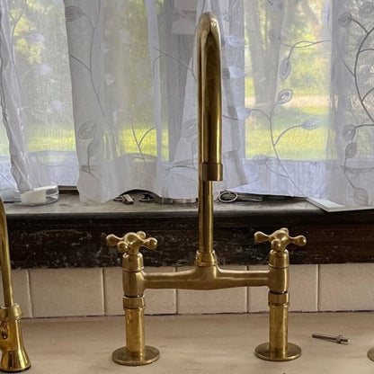 Unlacquered Brass Kitchen Set – Bridge Faucet