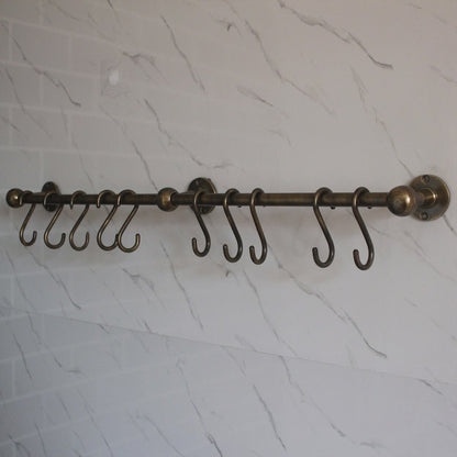 Aged Bronze Brass Wall Organizer Rack