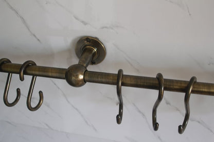 Aged Bronze Brass Wall Organizer Rack