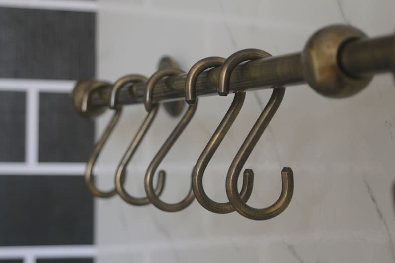 Aged Bronze Brass Wall Organizer Rack