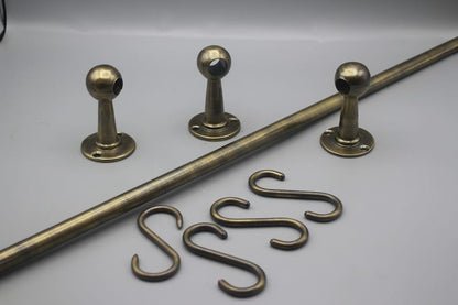 Aged Bronze Brass Wall Organizer Rack