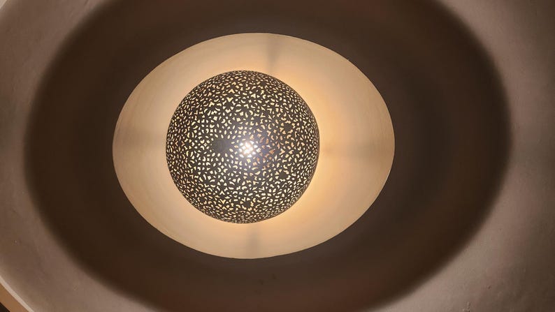 Artisan Brass Sphere Moroccan Shadow Lamp