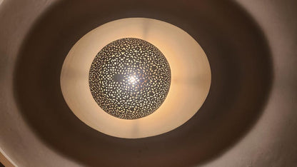 Artisan Brass Sphere Moroccan Shadow Lamp