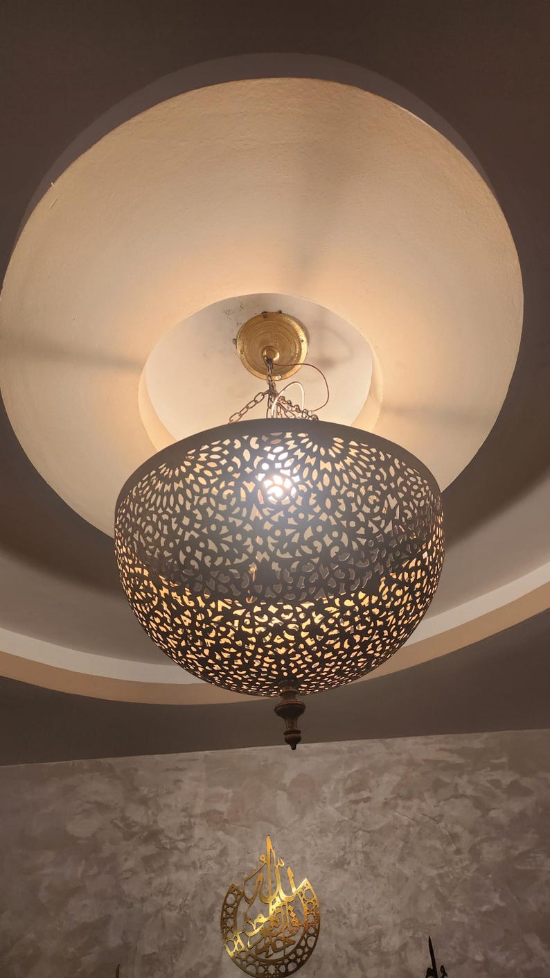 Artisan Brass Sphere Moroccan Shadow Lamp