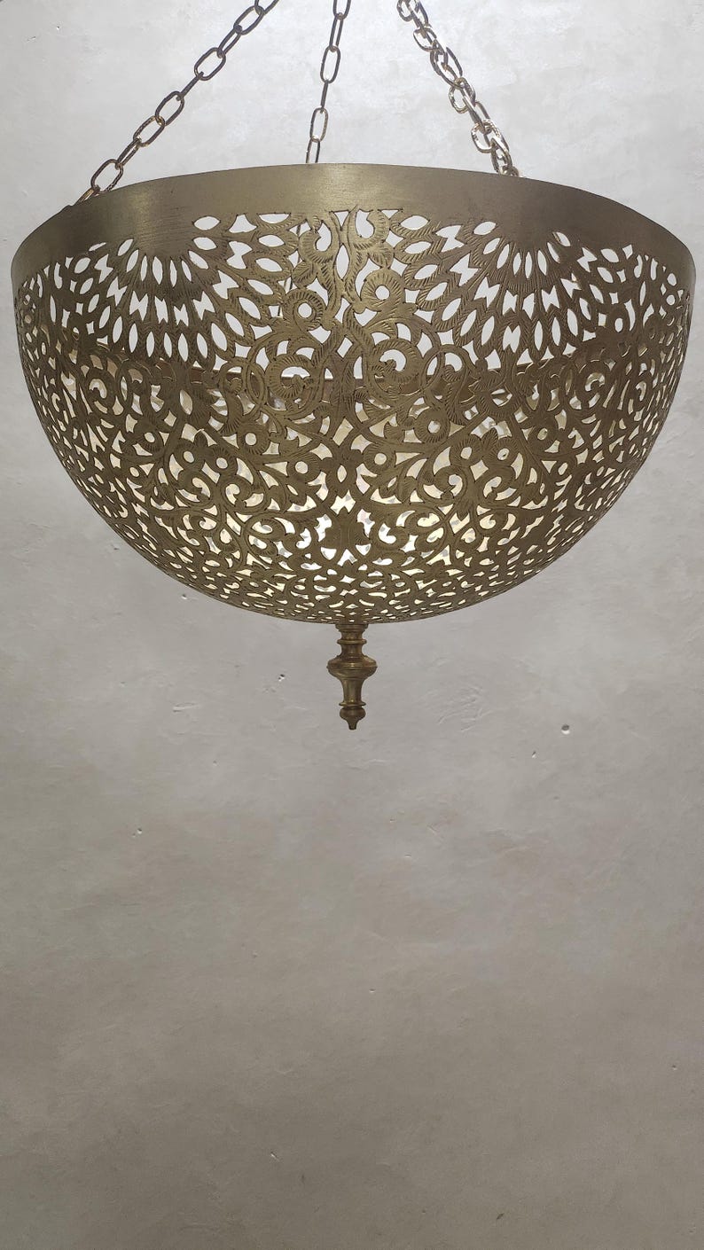 Artisan Brass Sphere Moroccan Shadow Lamp