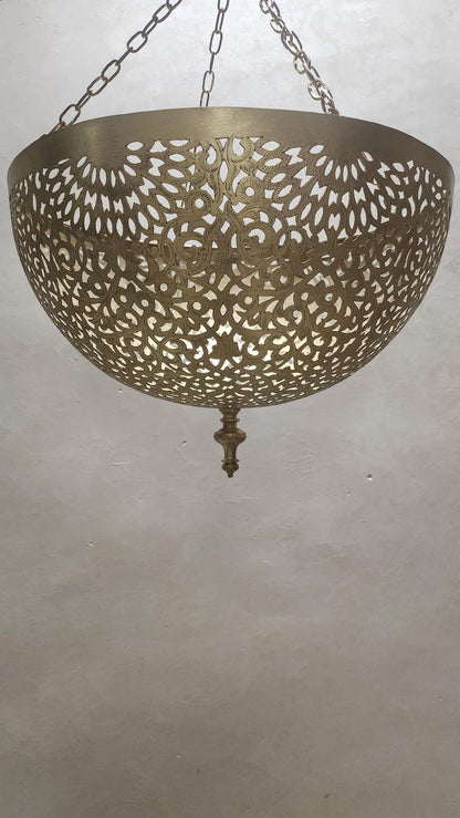 Artisan Brass Sphere Moroccan Shadow Lamp