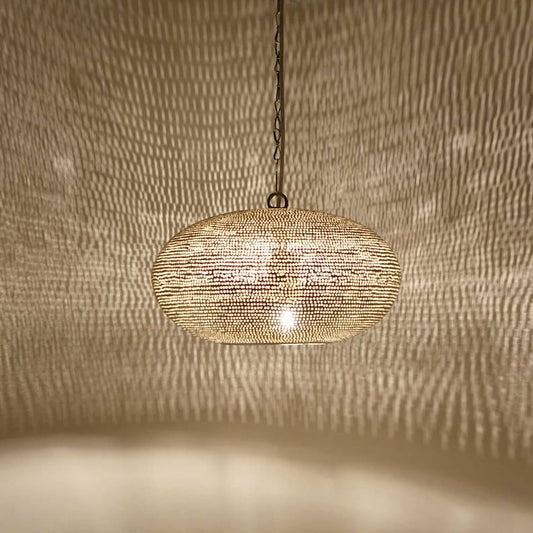 Oval Moroccan Brass Pendant Lamp