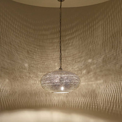 Oval Moroccan Brass Pendant Lamp