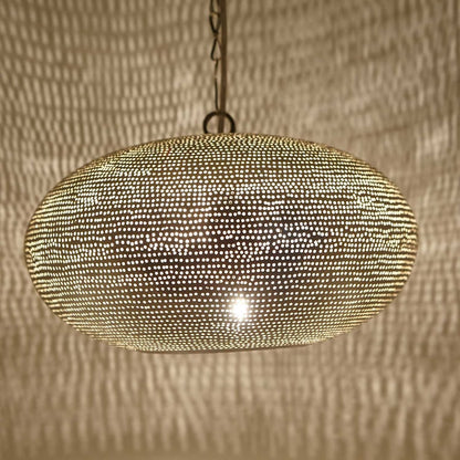 Oval Moroccan Brass Pendant Lamp