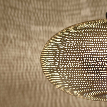 Oval Moroccan Brass Pendant Lamp