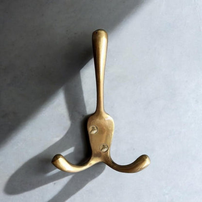 Antique Brass Triple Coat Hook