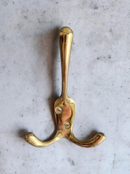 Antique Brass Triple Coat Hook