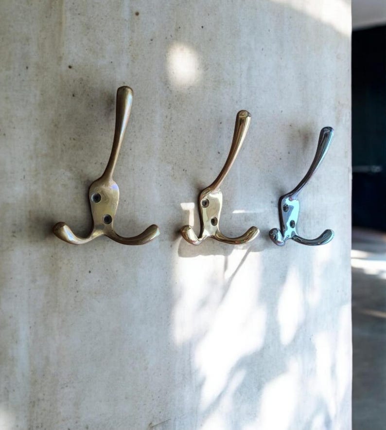Antique Brass Triple Coat Hook