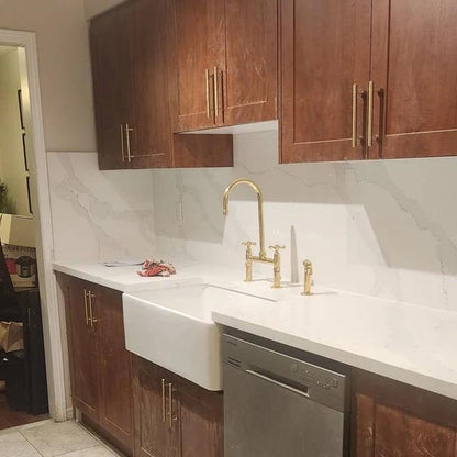 Luxury Gold Bridge Mixer with Side Spray
