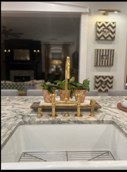 Luxury Gold Bridge Mixer with Side Spray