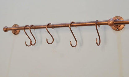Solid Brass S Hooks Wall Mounted Kitchen Rack