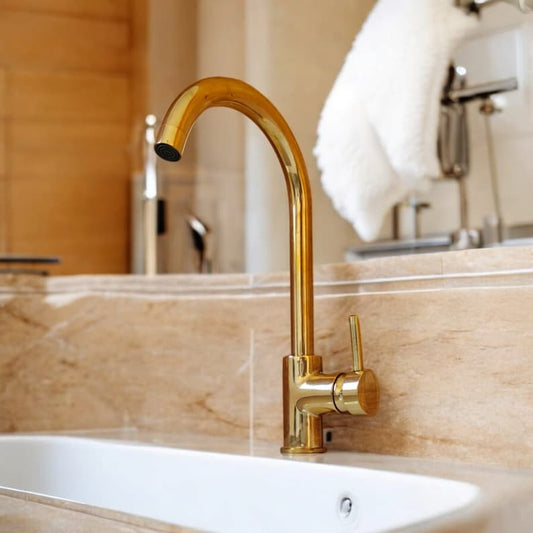 Modern Unlacquered Brass Vanity Faucet
