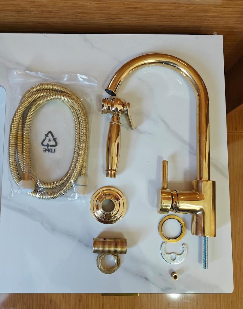 Modern Unlacquered Brass Vanity Faucet