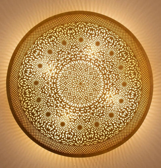 Moroccan Filigree Brass Wall Light