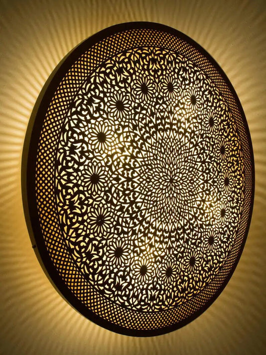 Moroccan Filigree Brass Wall Light