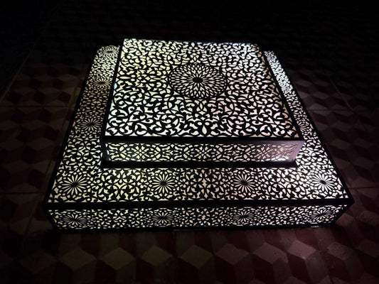 Tiered Moroccan Filigree Brass Flush Mount