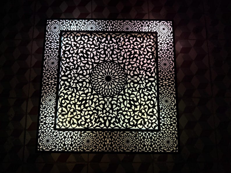Tiered Moroccan Filigree Brass Flush Mount