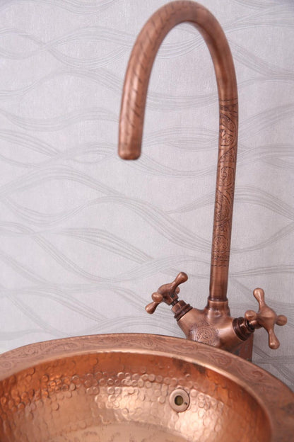 Hammered Brass Bathroom Faucet