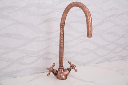 Hammered Brass Bathroom Faucet